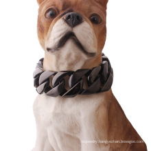 Custom NewStyle 32mm Stainless Steel Black Dog Collar Dog Chains Large Dog Bulldog Pet Supplies